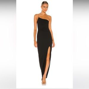 Black one shoulder maxi dress